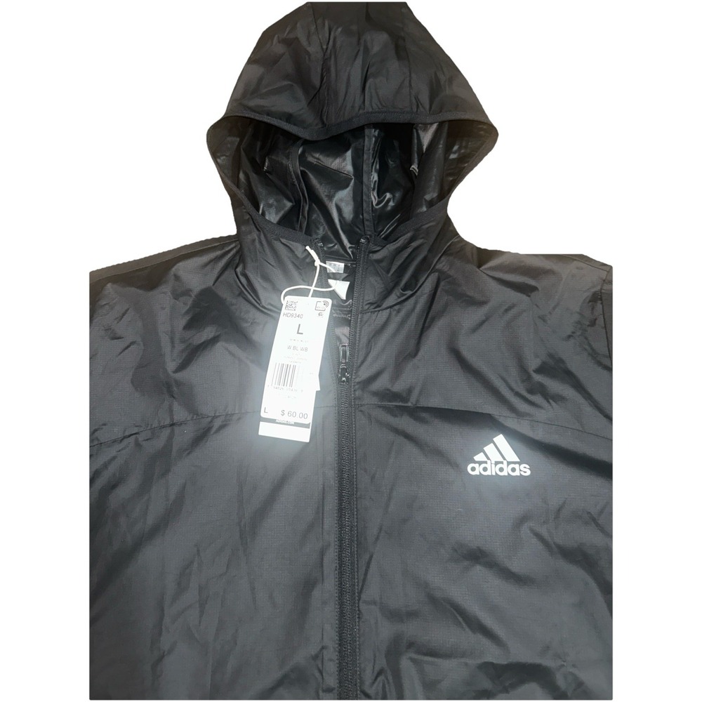 NWT ADIDAS Women's Aeroready‎ Black &White Windbreaker Running Jacket Size Large - Picture 2 of 10